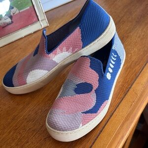 Rothy’s Slip-On Knit Sneakers in Blue and Pink special  edition